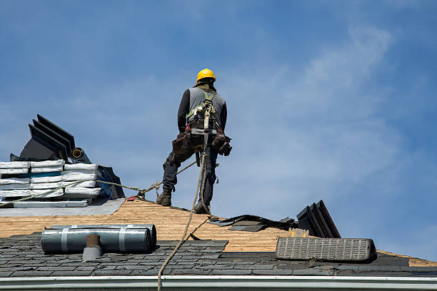 Professional Gutter Installation technician working in Gray, ME